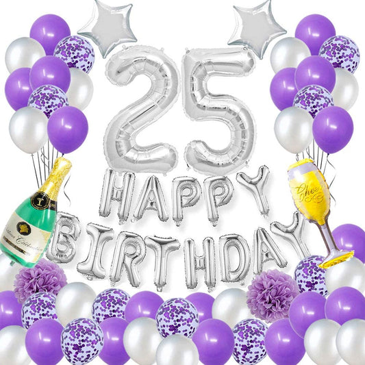 Happy 25th Birthday Party Decorations Pack