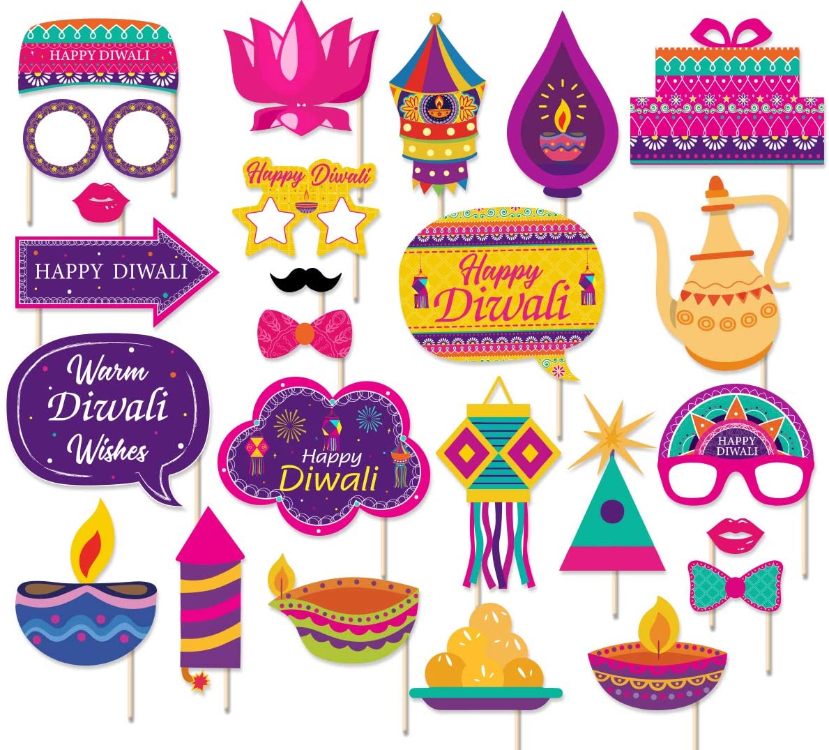 Diwali Decorations Photo Booth Props Centerpiece