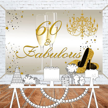 60th Birthday Party Backdrop 