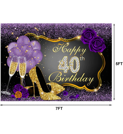 40th Birthday Party Backdrop 