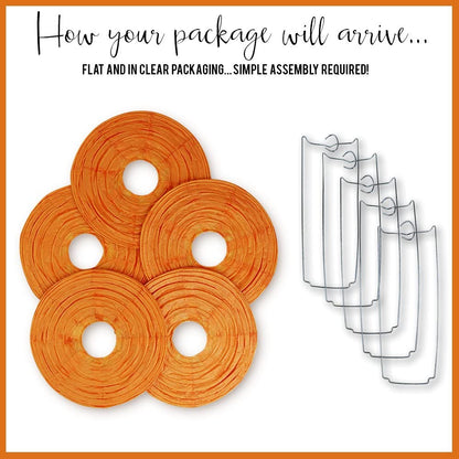 Orange Paper Lanterns  for Birthday Parties, Weddings Or Baby Shower