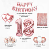 18th Birthday Rose Gold  Party Decorations for Girls