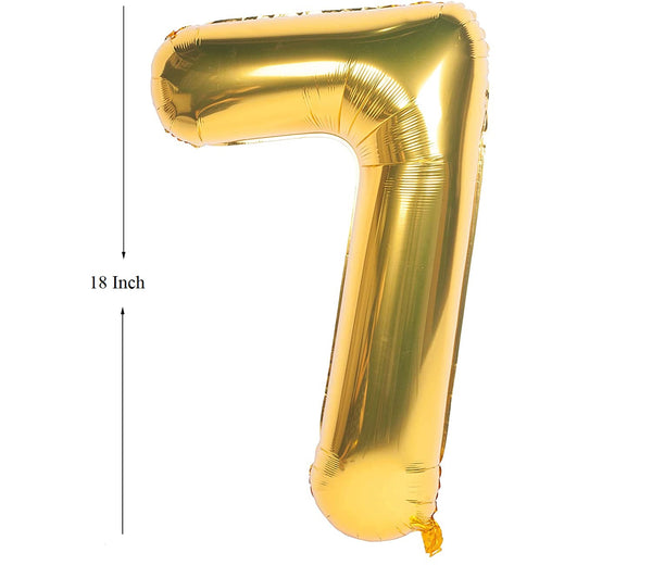 Gold Digit Foil Birthday Party Balloon Number 7
