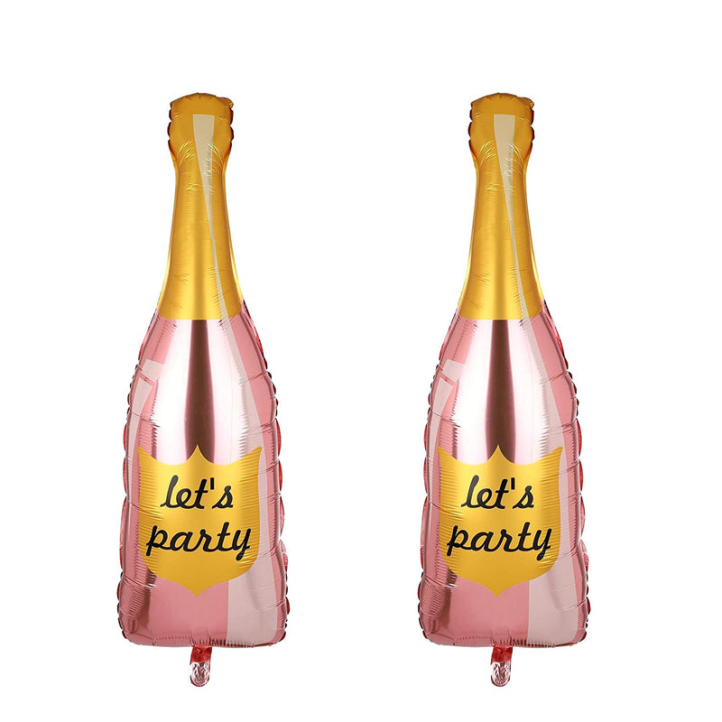Pink Champagne Bottle Foil Balloon For Bachelor Party Mylar Foil Balloon-set of 2
