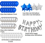 Blue and Silver 40th Birthday Party Decorations Set