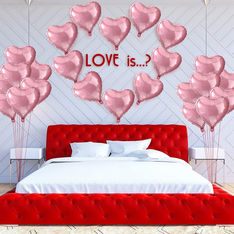Pink Heart Shape Foil Mylar Helium Balloon Birthday Party Decoration ,Foil Balloons