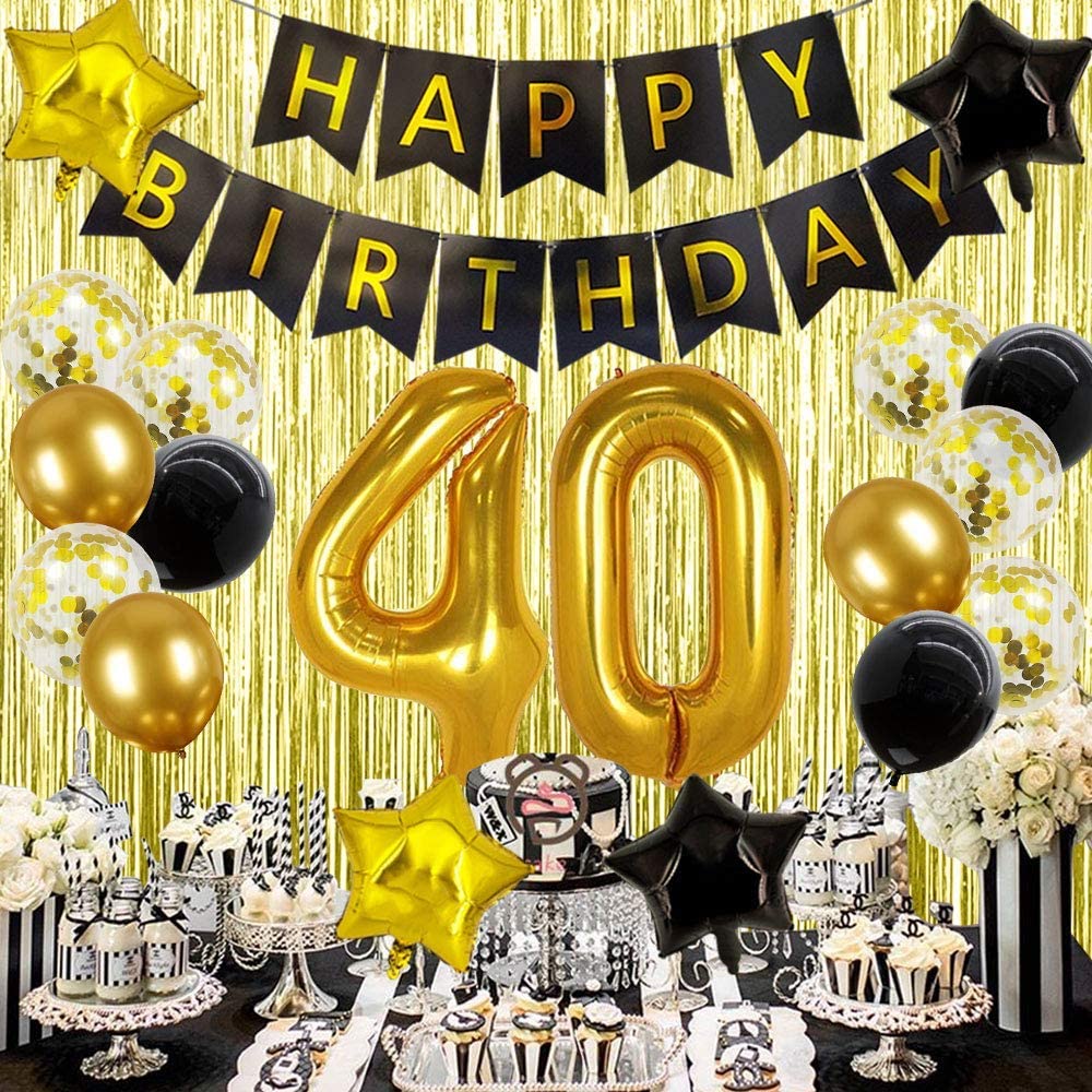 40th Birthday Gold Decorations