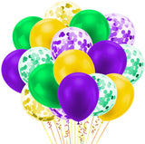 Green, Gold and Purple Confetti and  Latex Balloon For Birthday