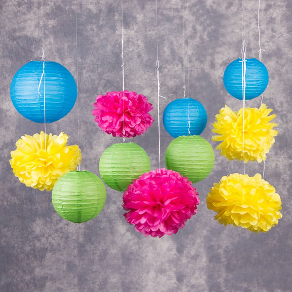 Paper Pompoms And Paper Lanterns Combo