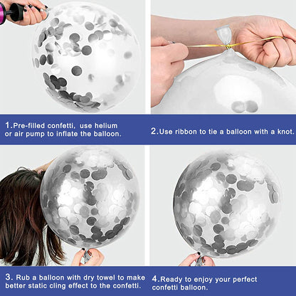 Birthday Decorations, Happy Birthday Decoration for Men Party Balloons for Boys Kit Sliver Blue Confetti Balloons and Swirl 13th 16th 18th 21st 30th 40th 50th 60th Party Supplies