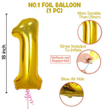 First Happy Birthday Banner Balloons Decorations Items Combo- 123Pcs Set Kit