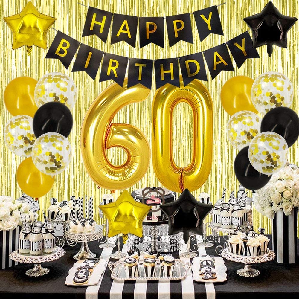 60th Birthday Gold Decorations