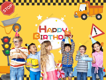 Construction Birthday Party Backdrop