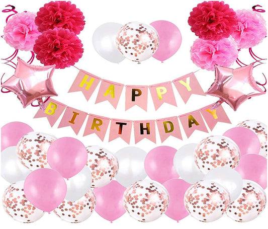 Pink Birthday Party Decorations for  Women/Girls