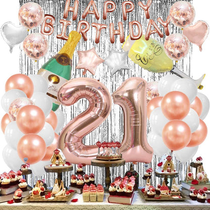 21St Birthday Decorations-Rose Gold 21 Birthday Party Supplies, 21St Birthday Balloons For Her For Finally Legal 21St Birthday Party