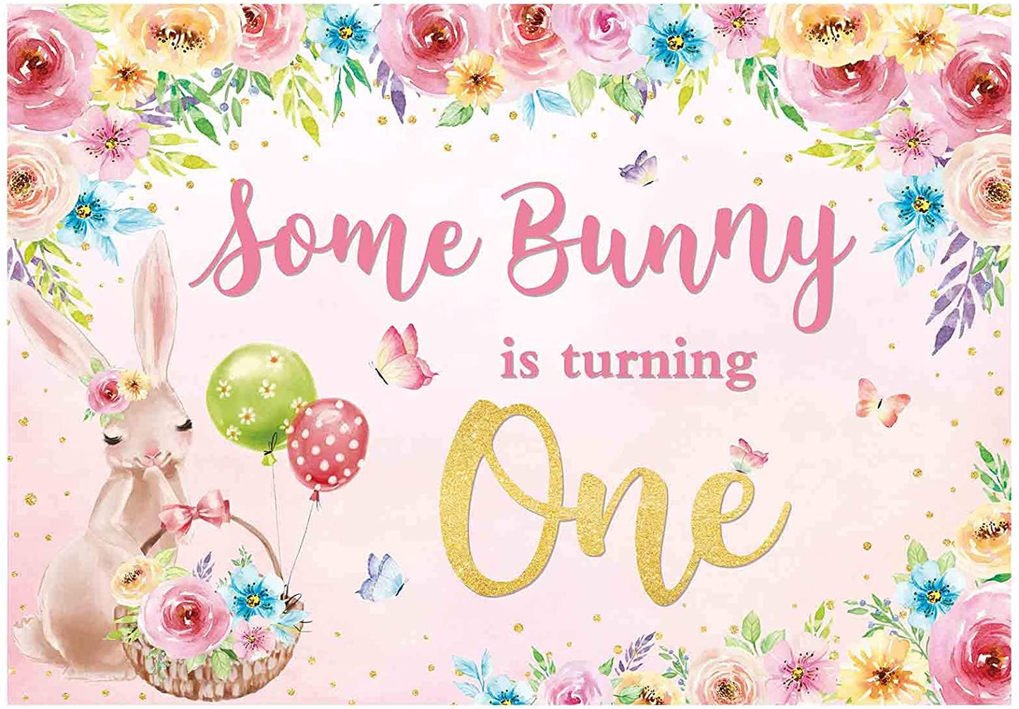 Some Bunny Is One Birthday Party Backdrop
