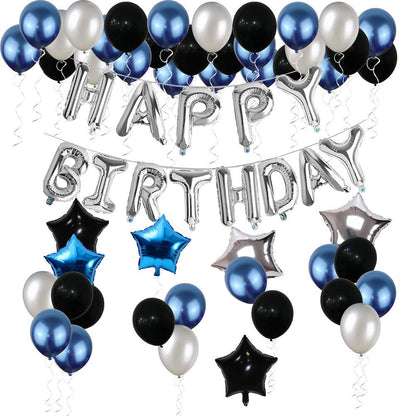 30th Birthday Blue And Black Combo Decorations