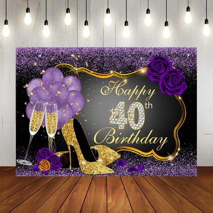 40th Birthday Party Backdrop 