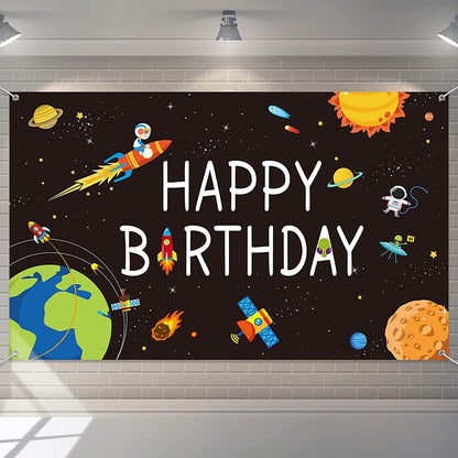 Space Theme Birthday Party Backdrop
