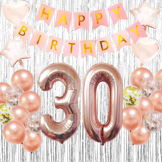 30th Birthday Decorations Rose Gold