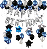 50Th Blue And Silver Birthday Party Decoration Kit