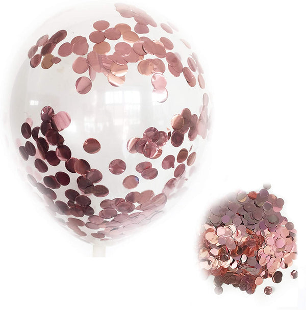 Rose Gold - 12-Inch Transparent Balloon 20Pcs Confetti Balloons Inflatable Wedding Supplies Party Wedding Decoration Rose Gold