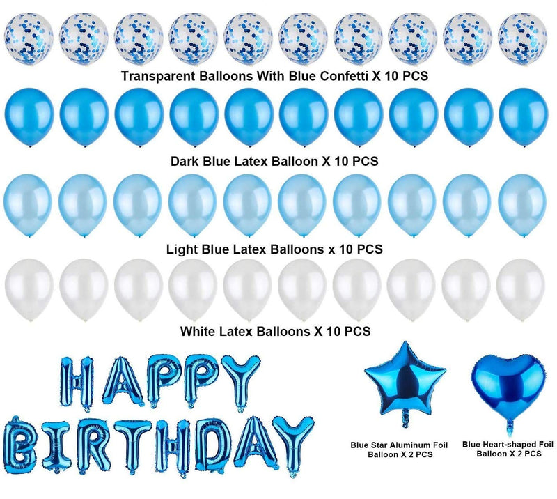 Happy Birthday Balloon, 16-Inch Happy Birthday Banner, Birthday Party Decoration, Happy Birthday Foil Balloon (Blue)