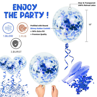 Blue Banner & Balloons Decoration For Birthday Decoration For Boys/Men