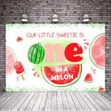 One In A Melon Theme Birthday Party Backdrop 