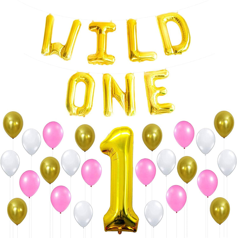 Wild One Pink And Gold Party Combo First Birthday Decoration