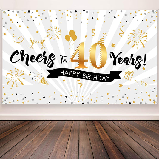 40th Birthday Party Backdrop 