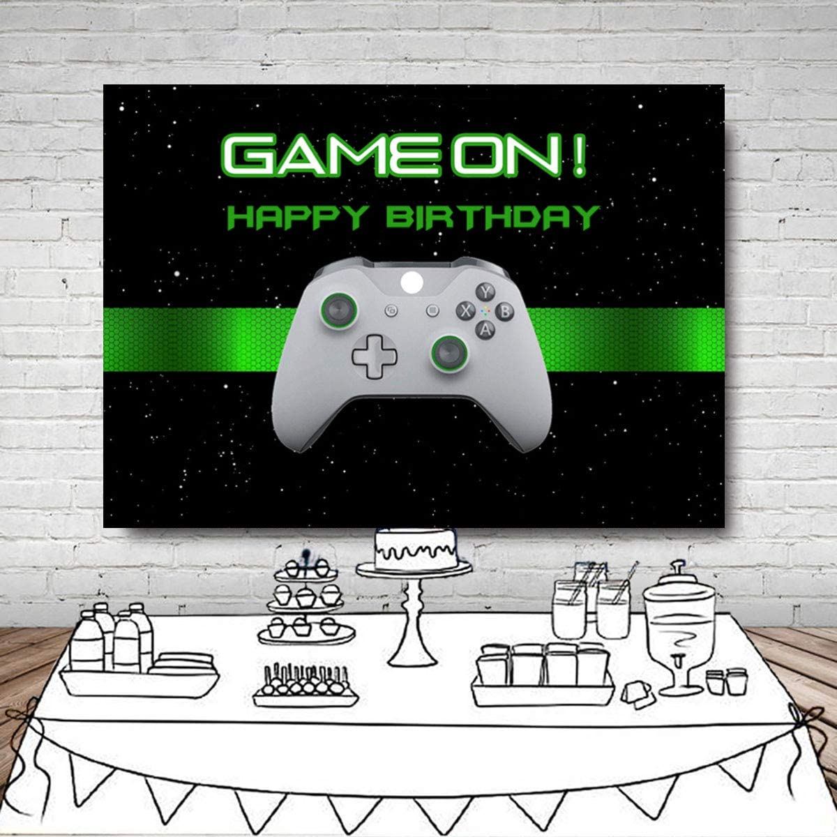 Gaming Theme Birthday Party Backdrop