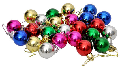 24 Pcs Multi Colour Christmas X-Mass Tree Decoration Hangings Ornaments Balls