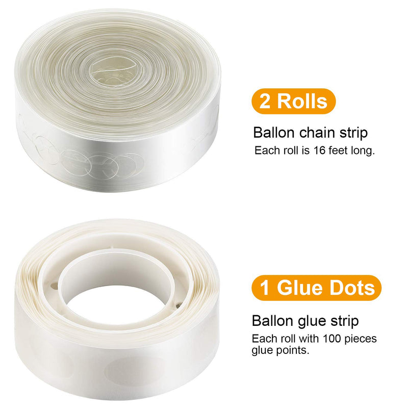 Balloon Arc Kit Balloon Garland Tape, 100 Points Glue Dots - 1 And 5M Tape Roll - 2