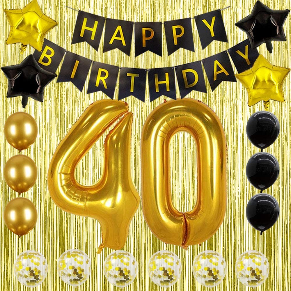 40th Birthday Gold Decorations
