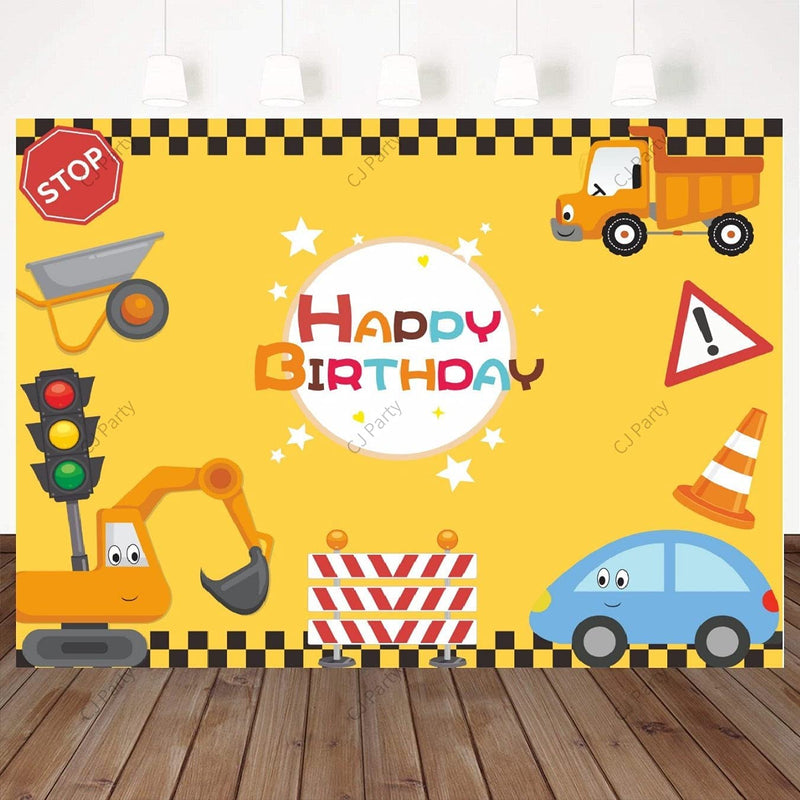 Construction Birthday Party Backdrop