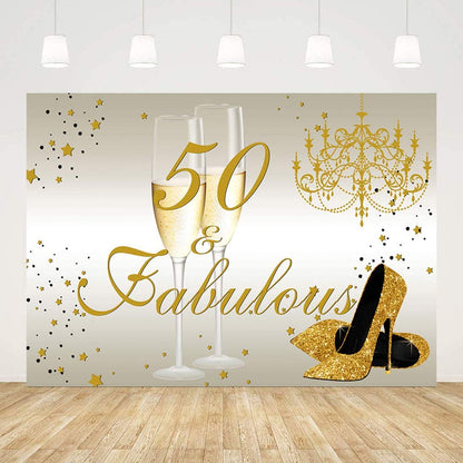 50th Birthday Party Backdrop 