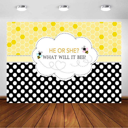 Baby Shower What It Will Bee Backdrop