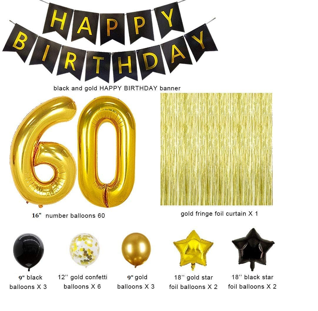 60th Birthday Gold Decorations