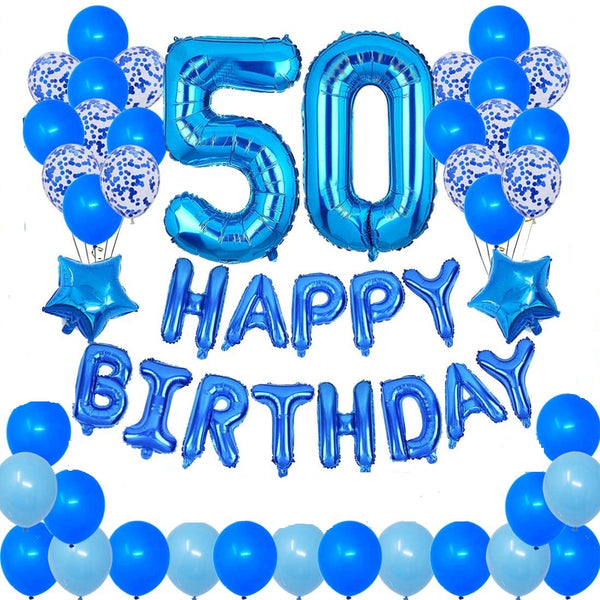 50TH Blue Birthday Party Decoration Kit
