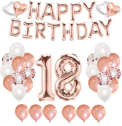 Rose Gold 18th Birthday Party Decorations for Girls