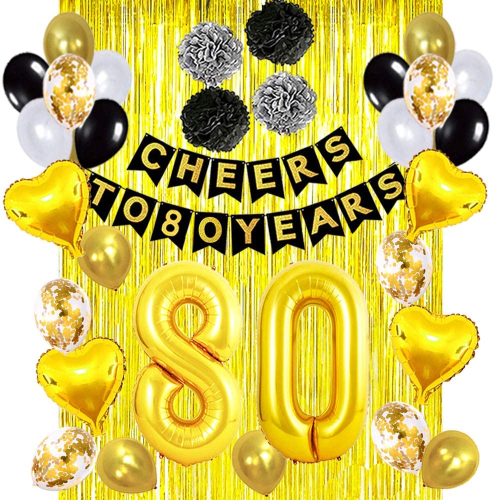 Cheers 80th Birthday Decoration Combo