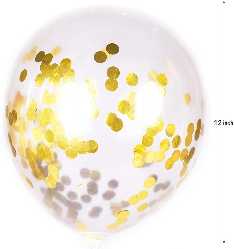 Gold Confetti Transparent Balloon