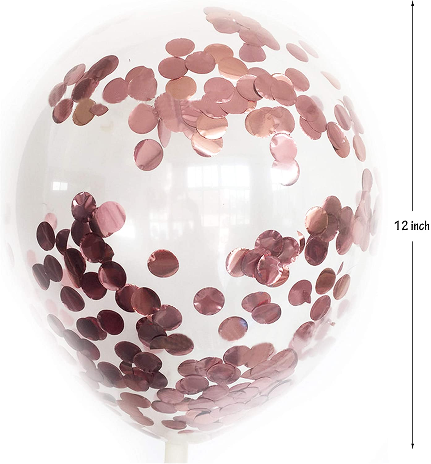 Rose Gold - 12-Inch Transparent Balloon 20Pcs Confetti Balloons Inflatable Wedding Supplies Party Wedding Decoration Rose Gold