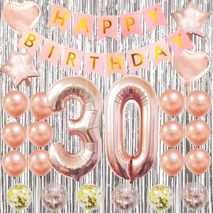 30th Birthday Decorations Rose Gold