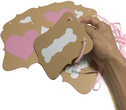 "Welcome Girls Baby Decoration Kit"-Girl Paper Garland Bunting Banner , Paper Pom Poms And Latex Balloons