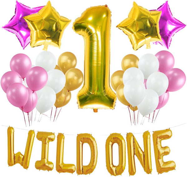 Wild One  Girls First Birthday Decoration Kit