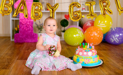 16 Inch Gold Letter Mylar "Baby Girl" Banner For Baby Welcome , Girls Birthday Party Decoration.