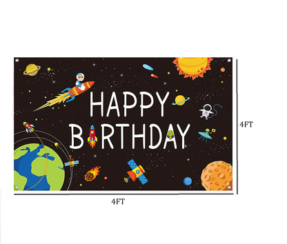 Space Theme Birthday Party Backdrop