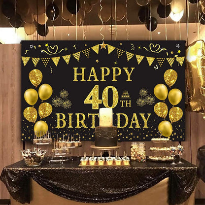 40th Birthday Party Backdrop 